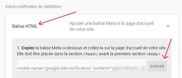 Methode Search Console Balise